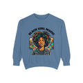 Black Girl Magic sweatshirt | Afro Woman Portrait, Retro City Background