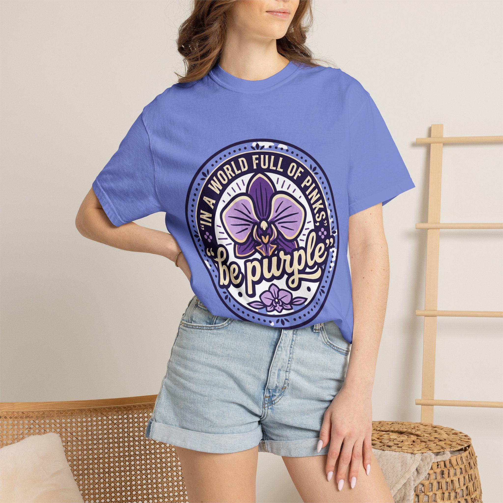 In a World Full of Pinks, Be Purple Graphic Tee