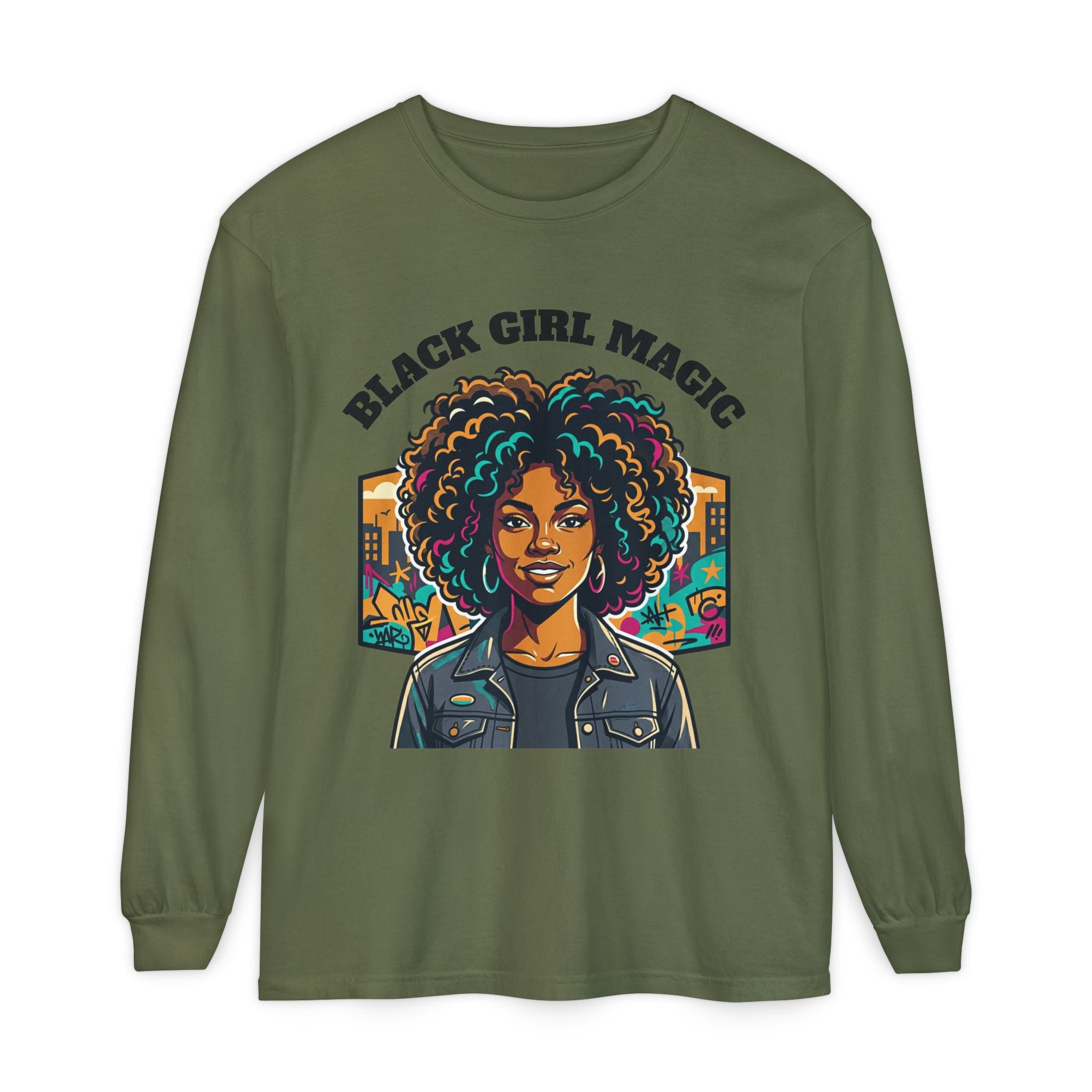 Black Girl Magic Long Sleeve Tee — Afrocentric Empowerment Graphic Shirt