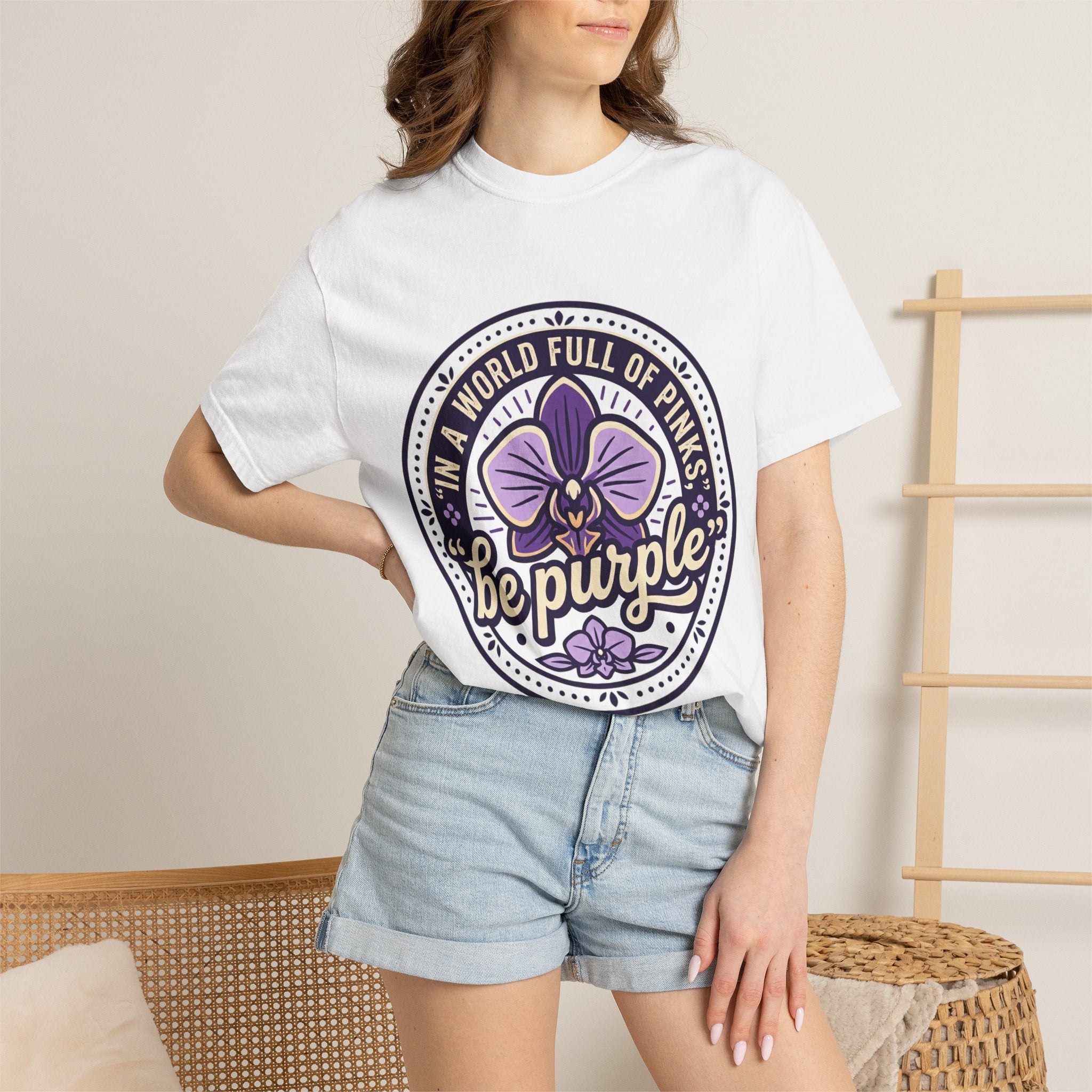 In a World Full of Pinks, Be Purple Graphic Tee