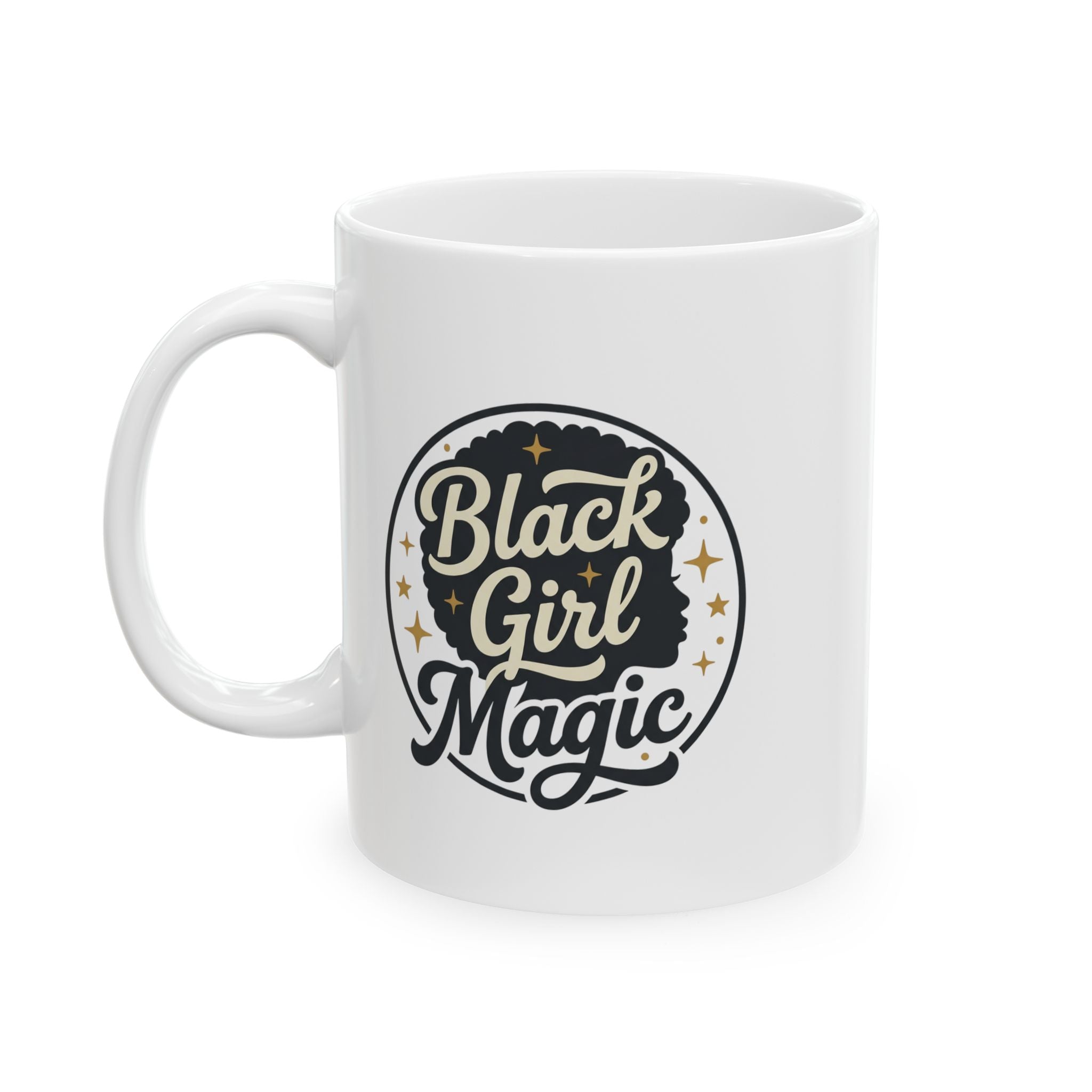 Black Girl Magic script logo Mug | Ceramic Coffee Cup