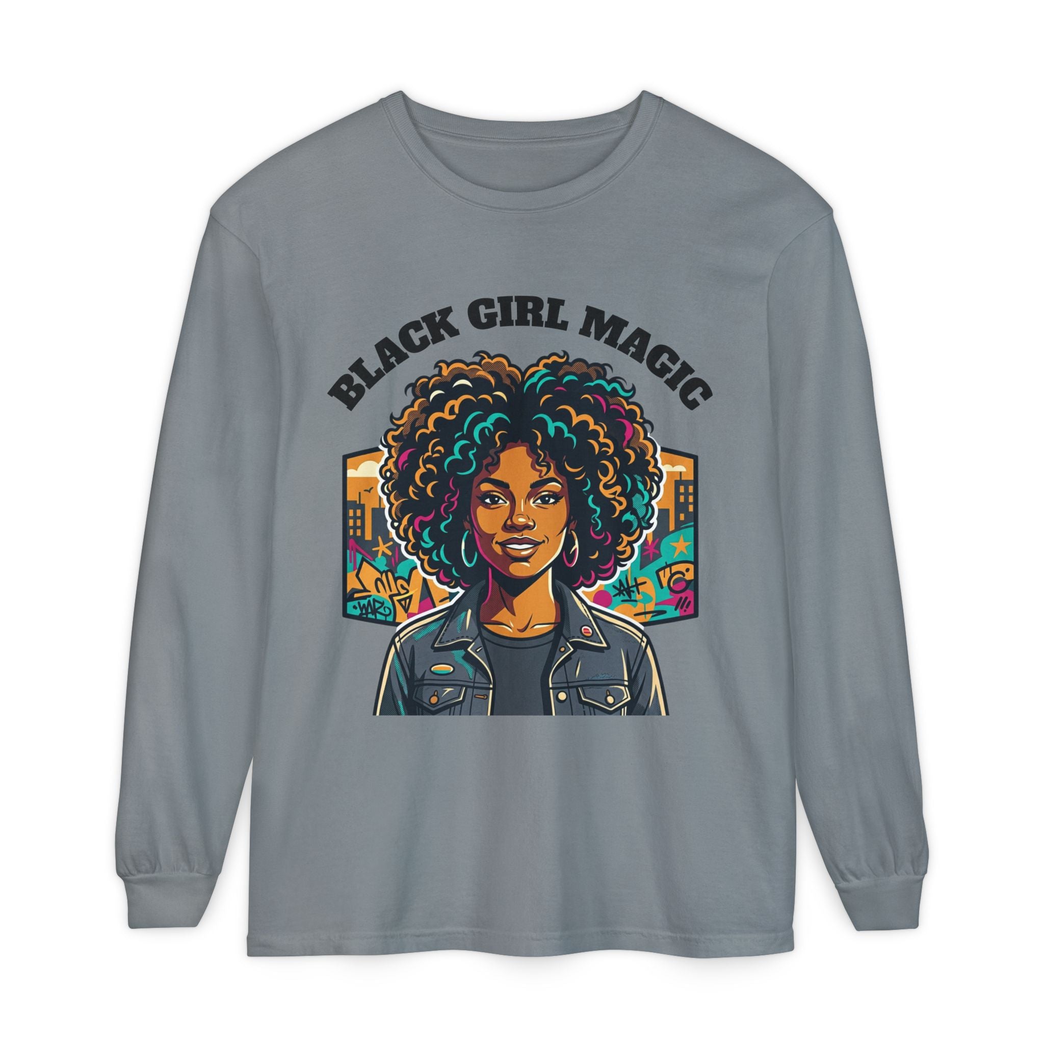 Black Girl Magic Long Sleeve Tee — Afrocentric Empowerment Graphic Shirt