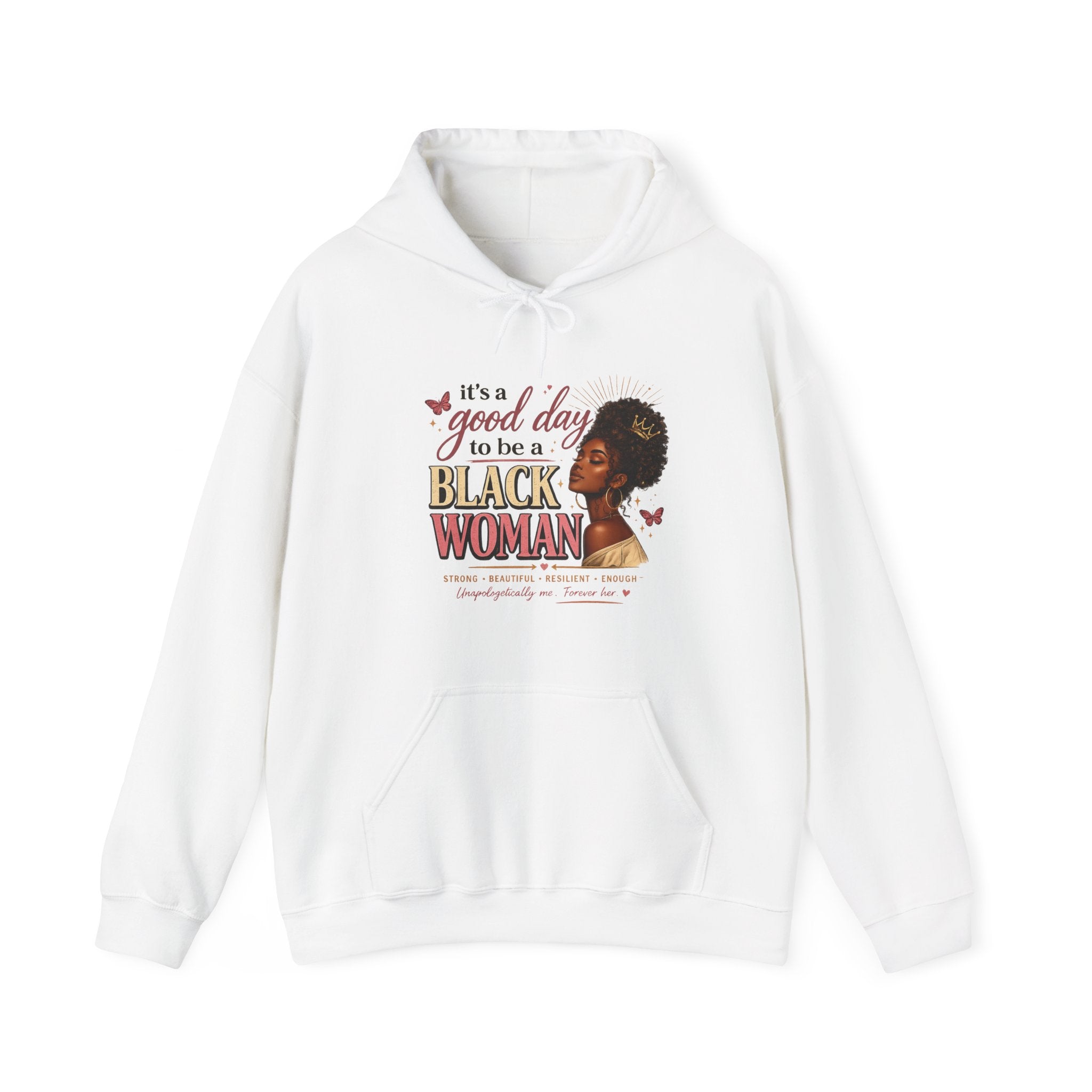 It's a Good Day to Be a Black Woman Hoodie | Afro Woman Illustration, Empowerment Quote