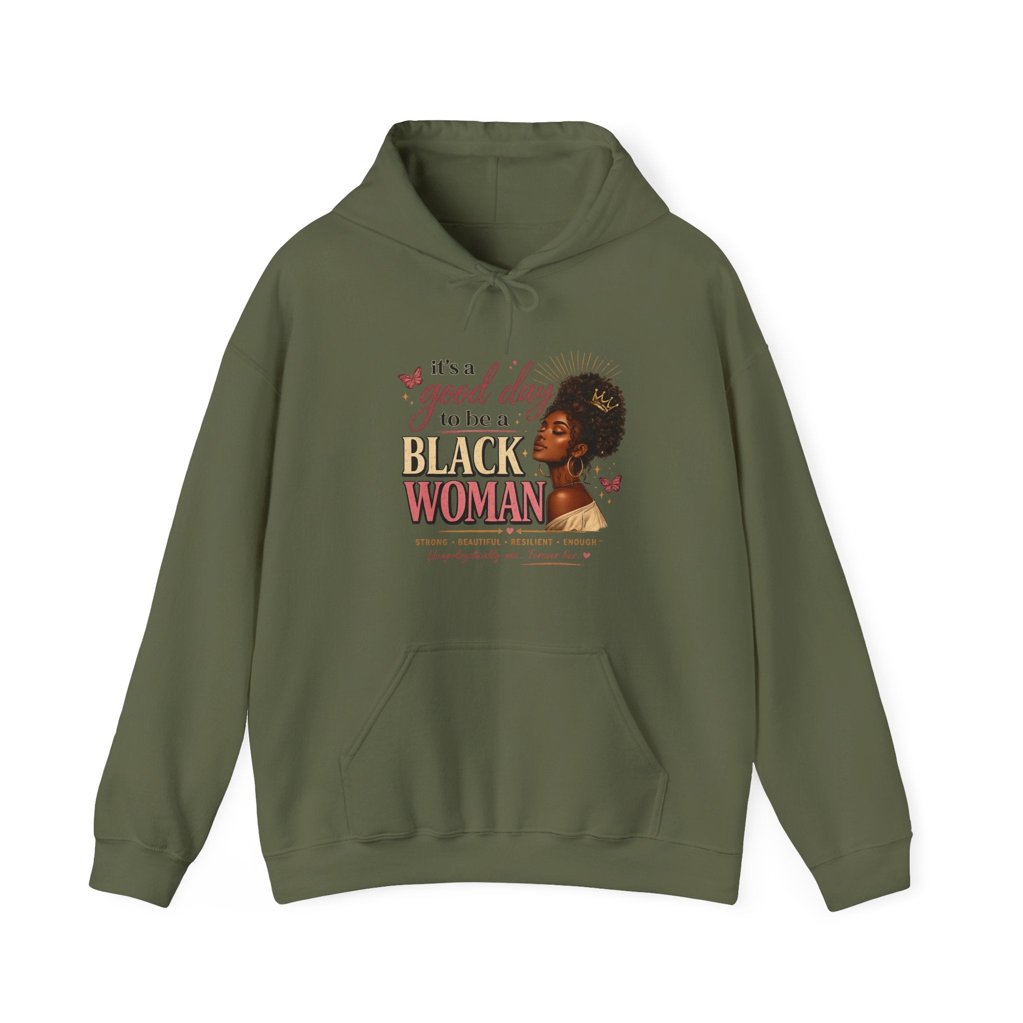 It's a Good Day to Be a Black Woman Hoodie | Afro Woman Illustration, Empowerment Quote