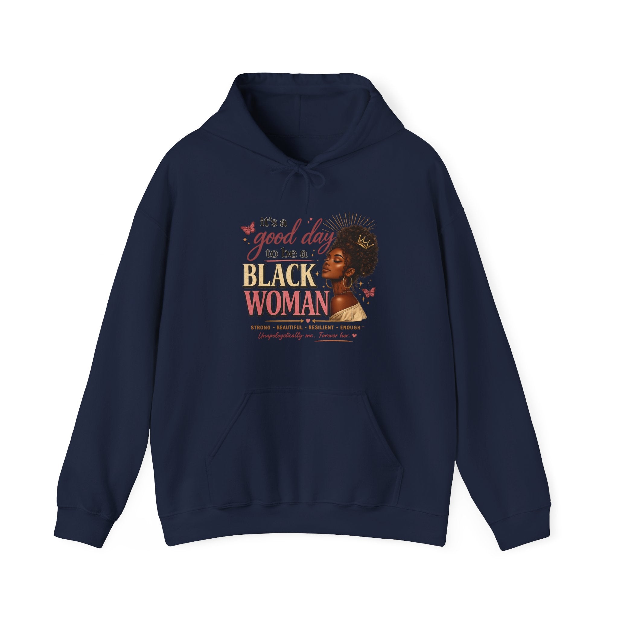 It's a Good Day to Be a Black Woman Hoodie | Afro Woman Illustration, Empowerment Quote
