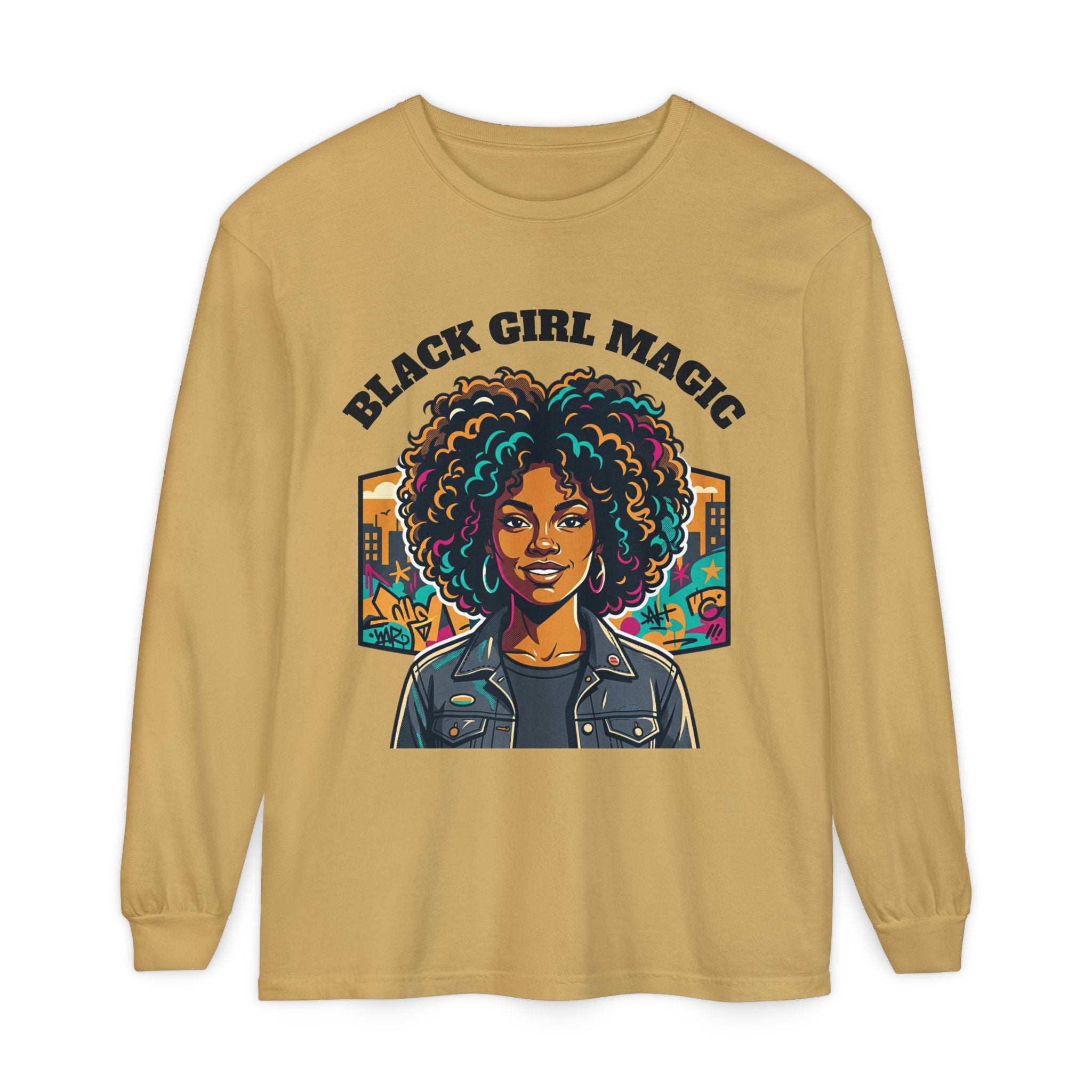 Black Girl Magic Long Sleeve Tee — Afrocentric Empowerment Graphic Shirt
