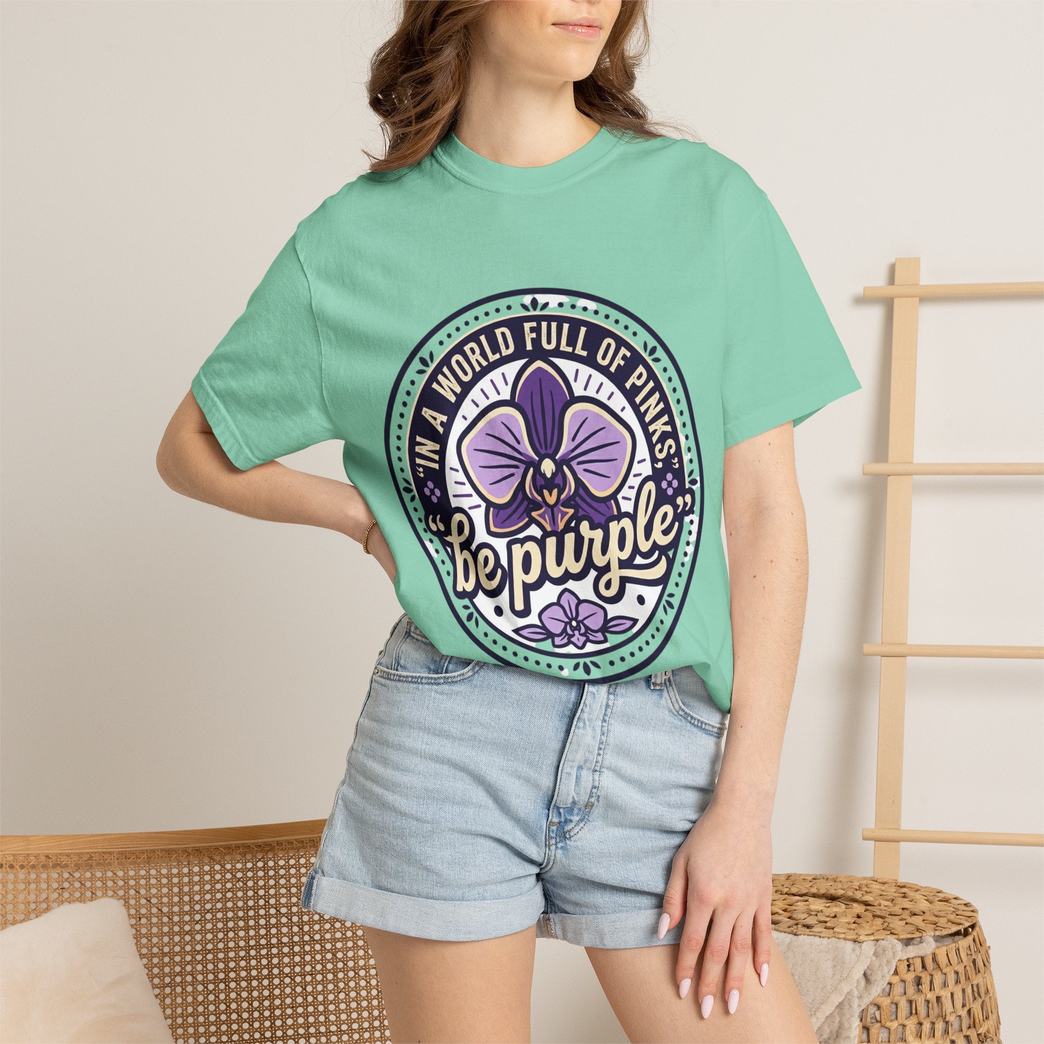 In a World Full of Pinks, Be Purple Graphic Tee