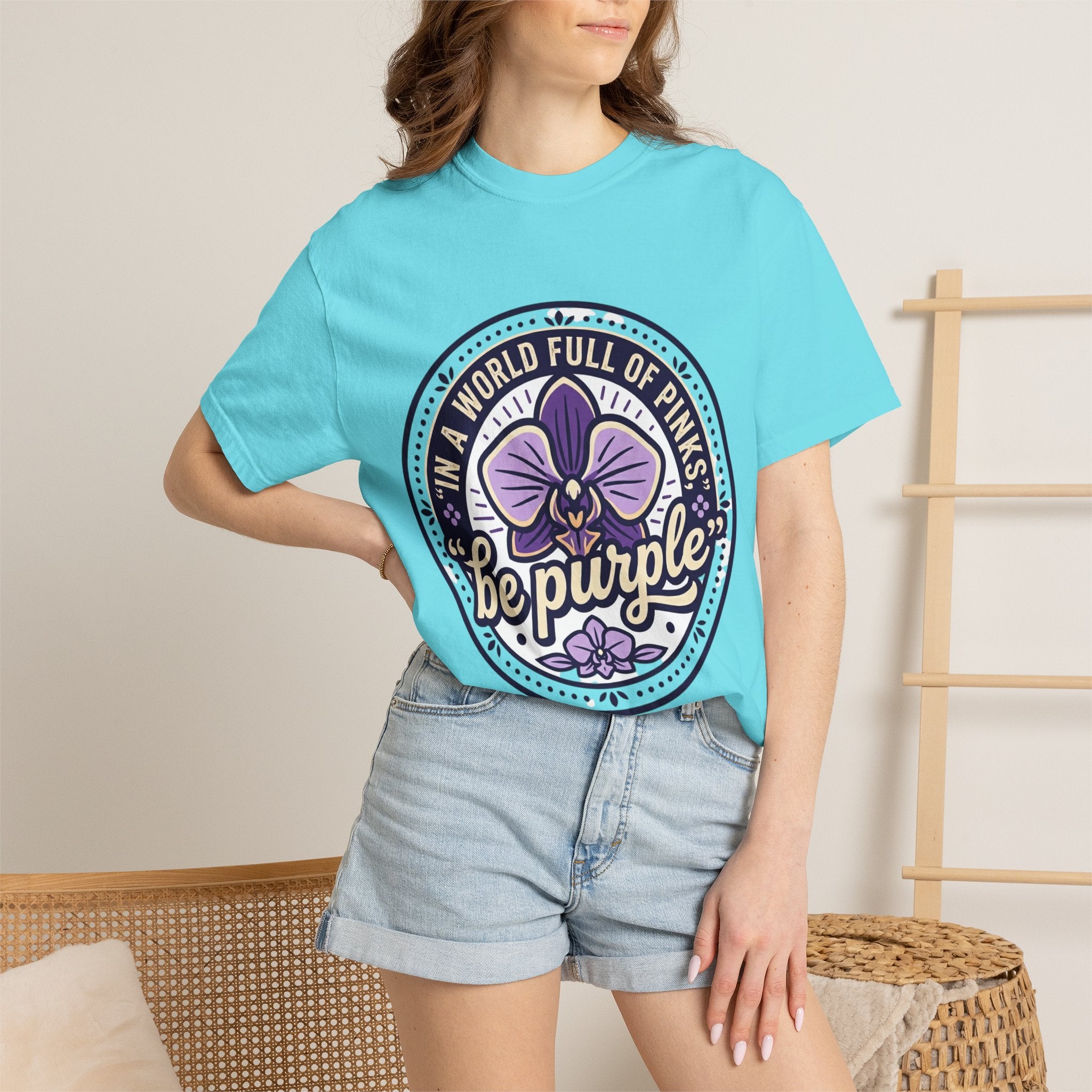 In a World Full of Pinks, Be Purple Graphic Tee