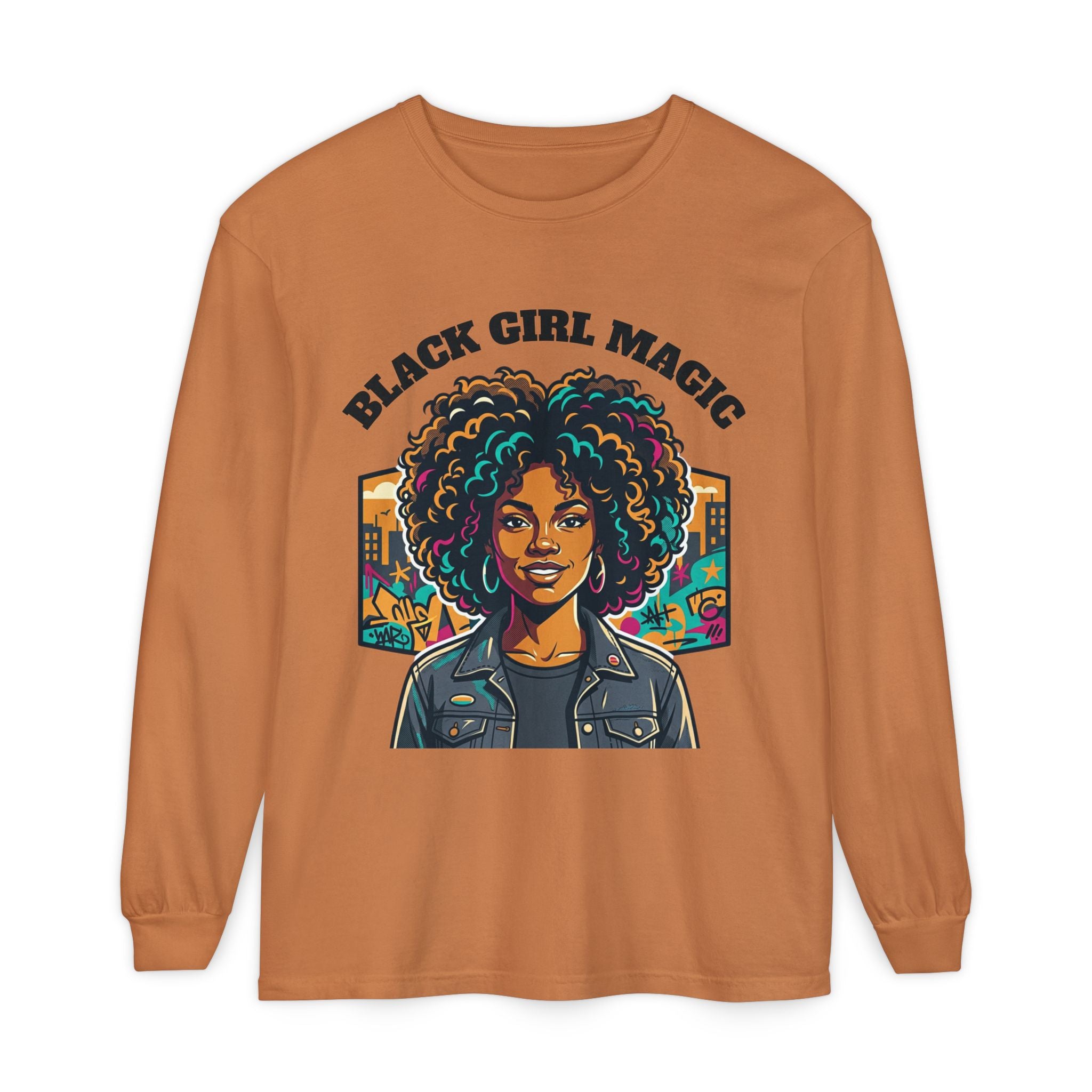 Black Girl Magic Long Sleeve Tee — Afrocentric Empowerment Graphic Shirt