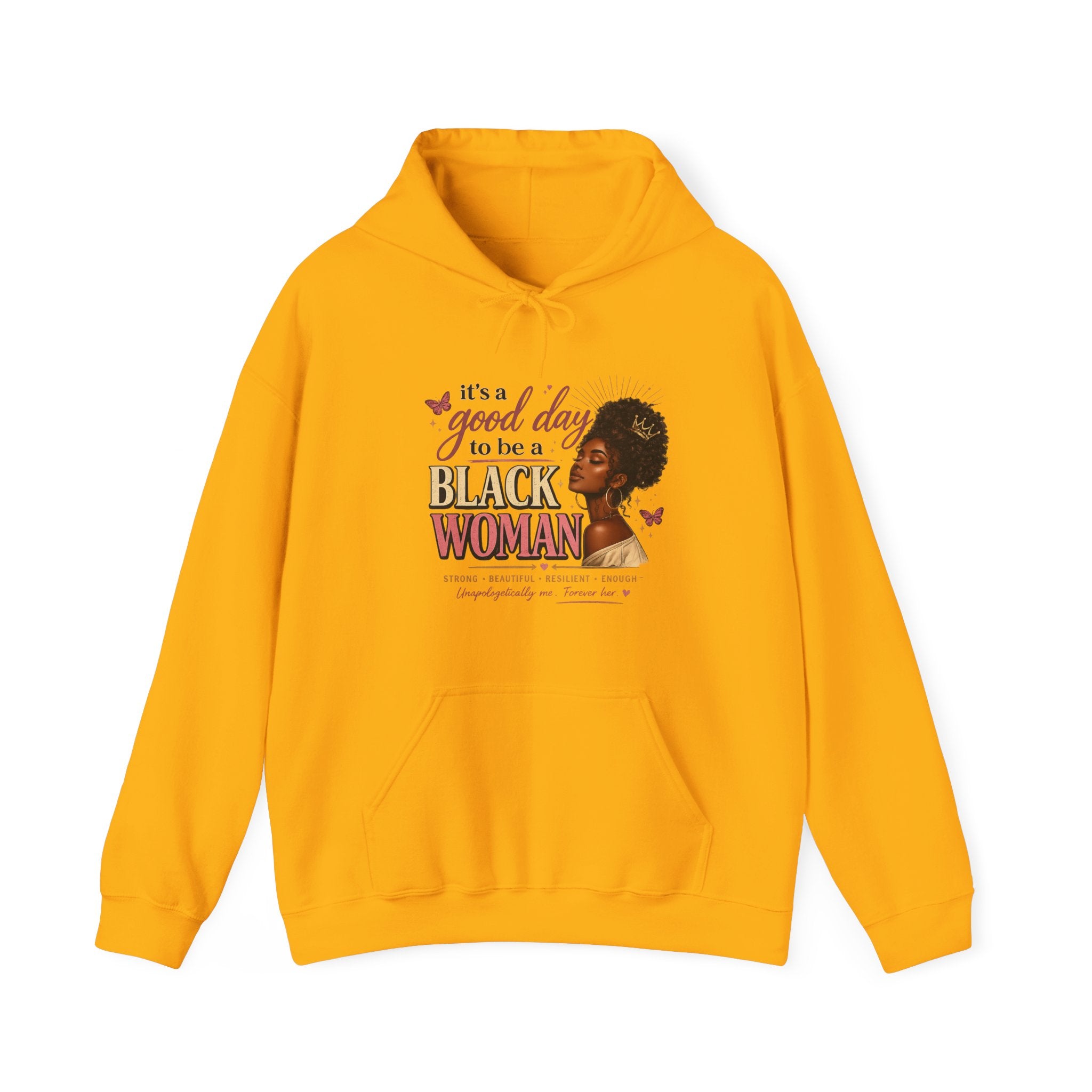 It's a Good Day to Be a Black Woman Hoodie | Afro Woman Illustration, Empowerment Quote