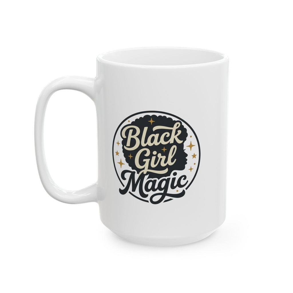 Black Girl Magic script logo Mug | Ceramic Coffee Cup