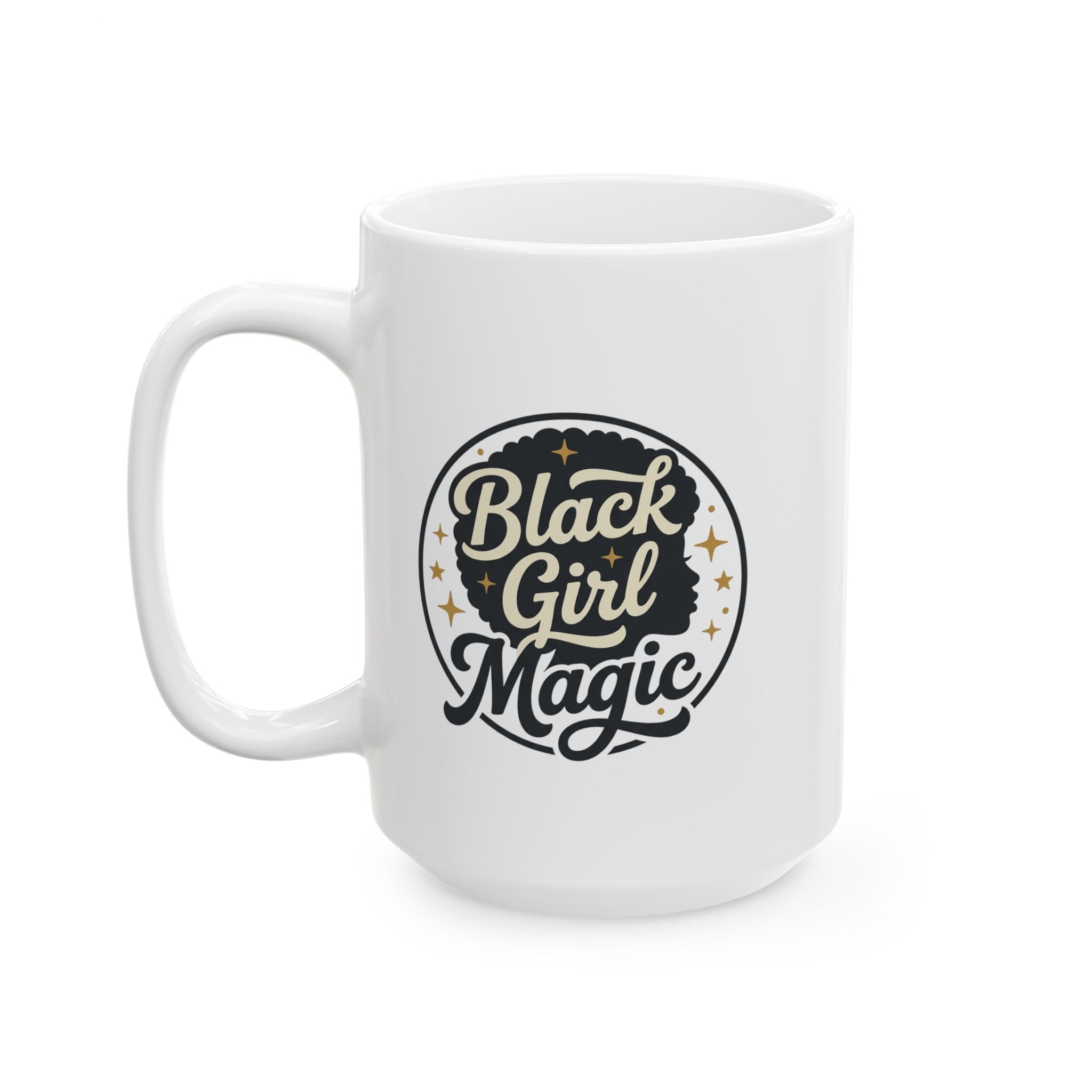 Black Girl Magic script logo Mug | Ceramic Coffee Cup