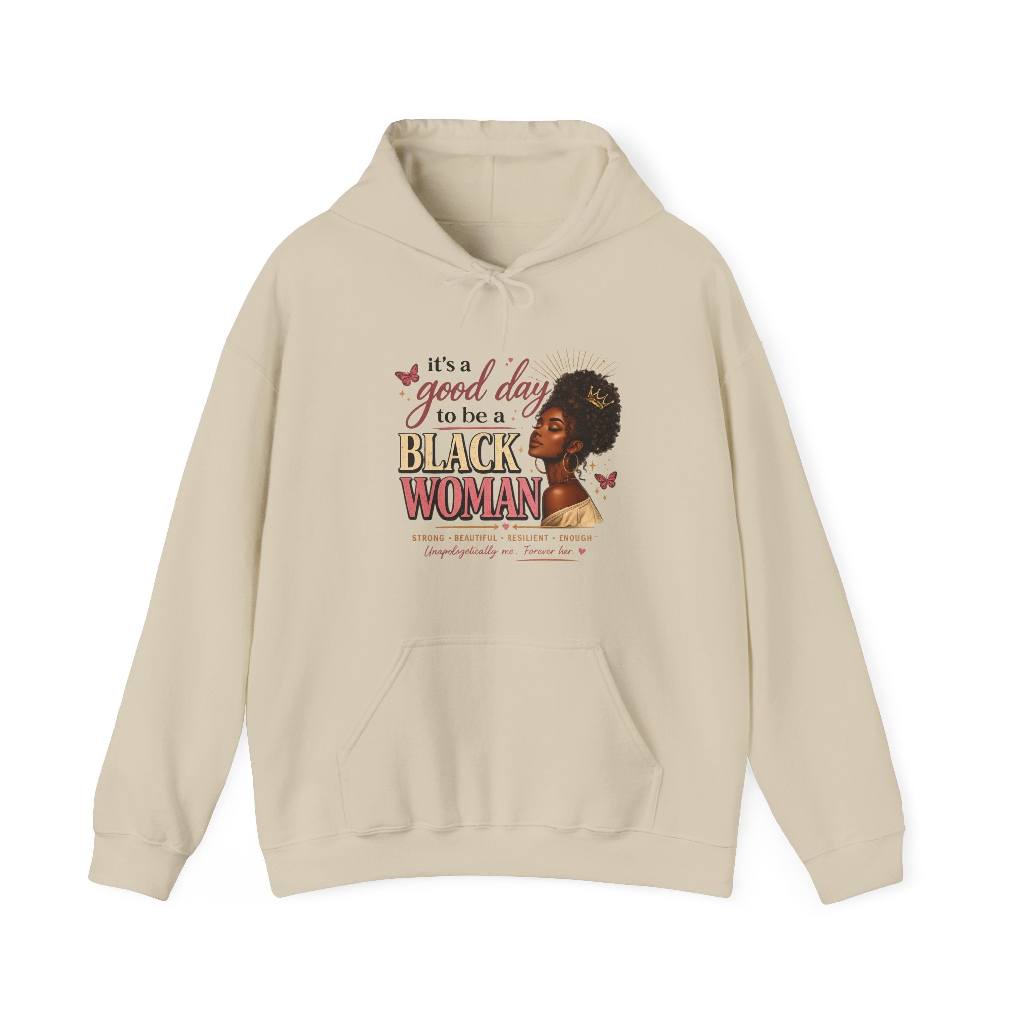 It's a Good Day to Be a Black Woman Hoodie | Afro Woman Illustration, Empowerment Quote